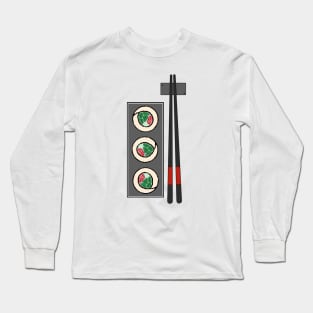 Sushi Plate with Chopsticks Long Sleeve T-Shirt